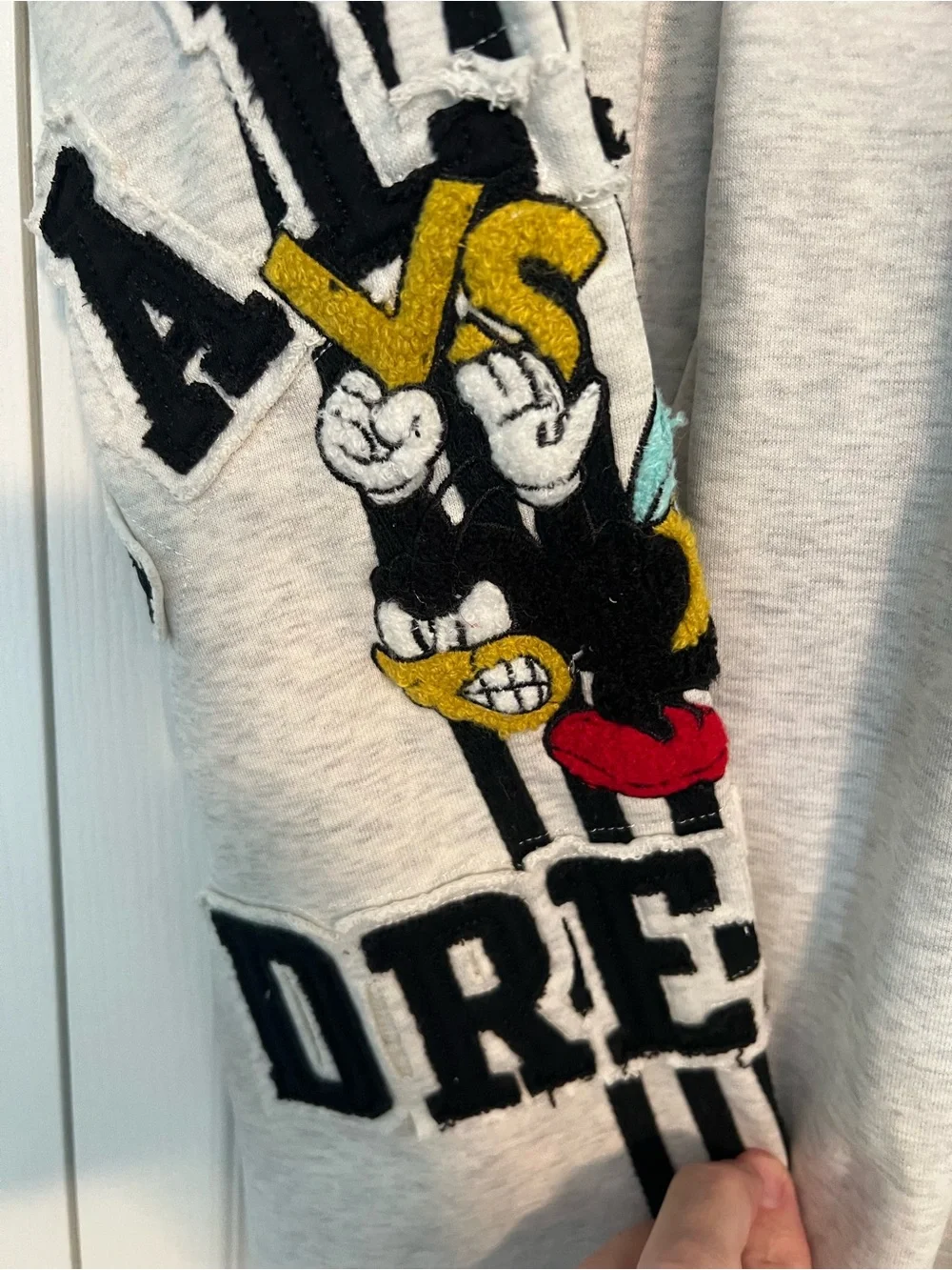 Valley dreams Gray Graphic Sweatpants with Side Stripes